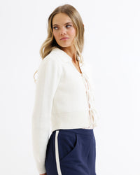 Ivory Downeast Cute Cardi sweater with a cozy, stylish design, perfect for casual wear and layering.