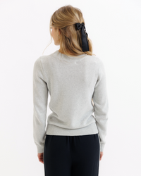Gray Downeast Statement Sweater in XS, featuring a cozy knit design and relaxed fit, perfect for casual wear.