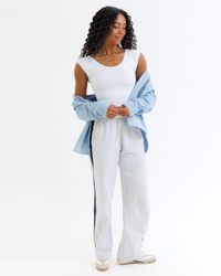White Downeast Wonder Tee for women, featuring a classic fit and soft cotton fabric.
