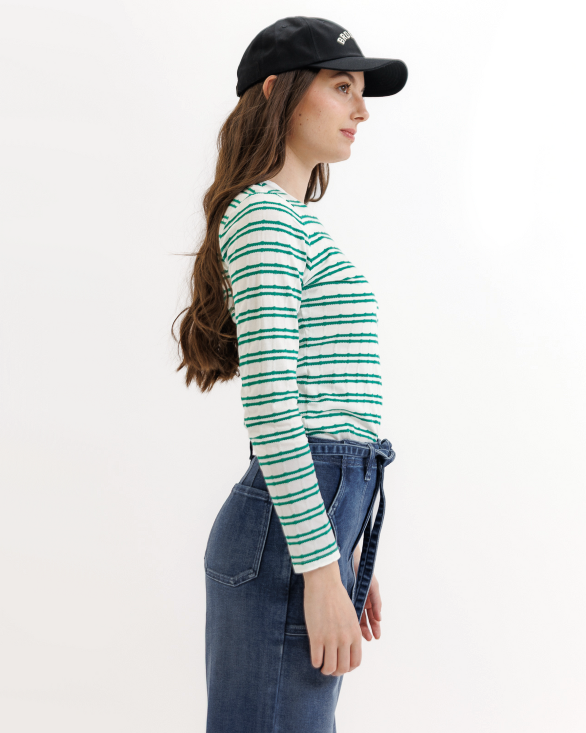 Downeast Superstition long sleeve top in berry ditsy print, featuring a comfortable fit and stylish design.