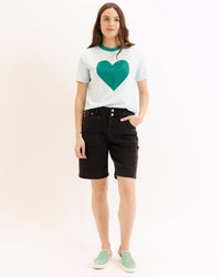 Downeast Heart To Heart Tee, casual women's top with a heart graphic, soft fabric, and comfortable fit.