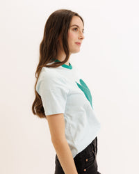 Downeast Heart To Heart Tee, casual women's top with a heart graphic, soft fabric, and comfortable fit.