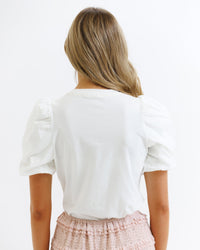 Downeast Beyond Basic Top in XS, gardenia color, casual women's tops with a simple, comfortable design.