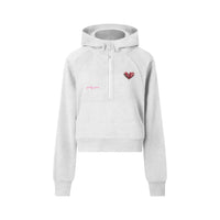 Women Cropped PRETTY PAIN Half-Zip Hoodie