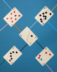 Art of Play Eames "Kite" playing cards featuring colorful geometric kite designs on traditional playing card backs.
