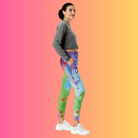 Vibrant women's Festie Joggers by EDMFestieGear featuring eco-friendly fabric, colorful festival-ready style and comfortable fit.