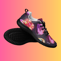Black women's festival-ready athletic shoes by Lornea, lightweight Queen's Festie Shoes designed for rave and festival vibes.