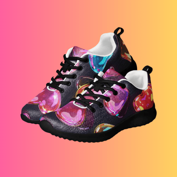 Black women's Queen's Festie Shoes by Lornea, lightweight athletic shoes designed for festival and rave vibes.