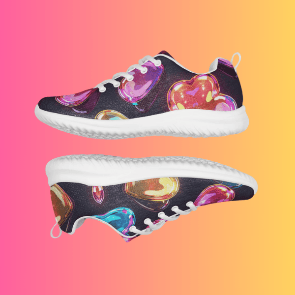 Black women's Queen's Festie Shoes by Lornea, lightweight athletic shoes perfect for festival and rave events.