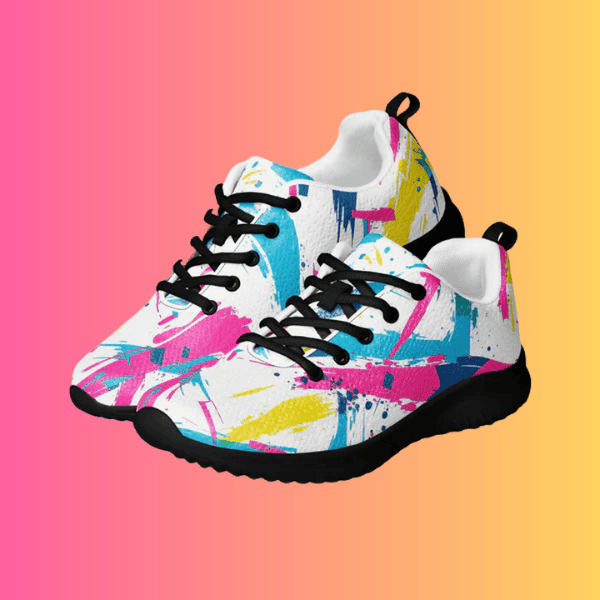 Women’s black Queen's Festie Shoes by Lornea, ultra-lightweight festival athletic shoes with rave-ready style for women.