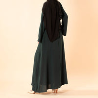 Elegant Flow Crepe Pocket Abaya Dress(MA432)