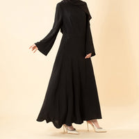 Elegant Flow Crepe Pocket Abaya Dress(MA432)