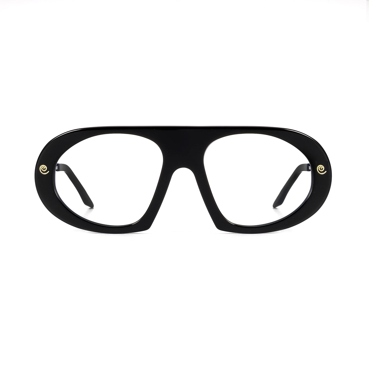 Black Saint Marc sunglasses by Exclusive Eyes Inc with clear lenses, stylish and modern eyewear.