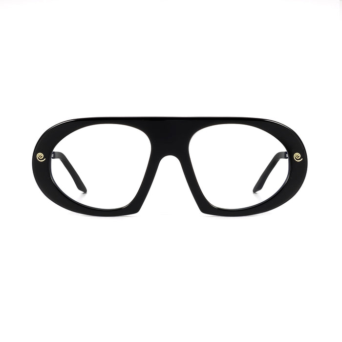 Black Saint Marc sunglasses by Exclusive Eyes Inc with clear lenses, stylish and modern eyewear.