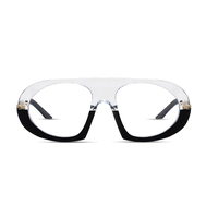 Black Saint Marc sunglasses by Exclusive Eyes Inc. with clear lenses, stylish and modern eyewear for everyday wear.