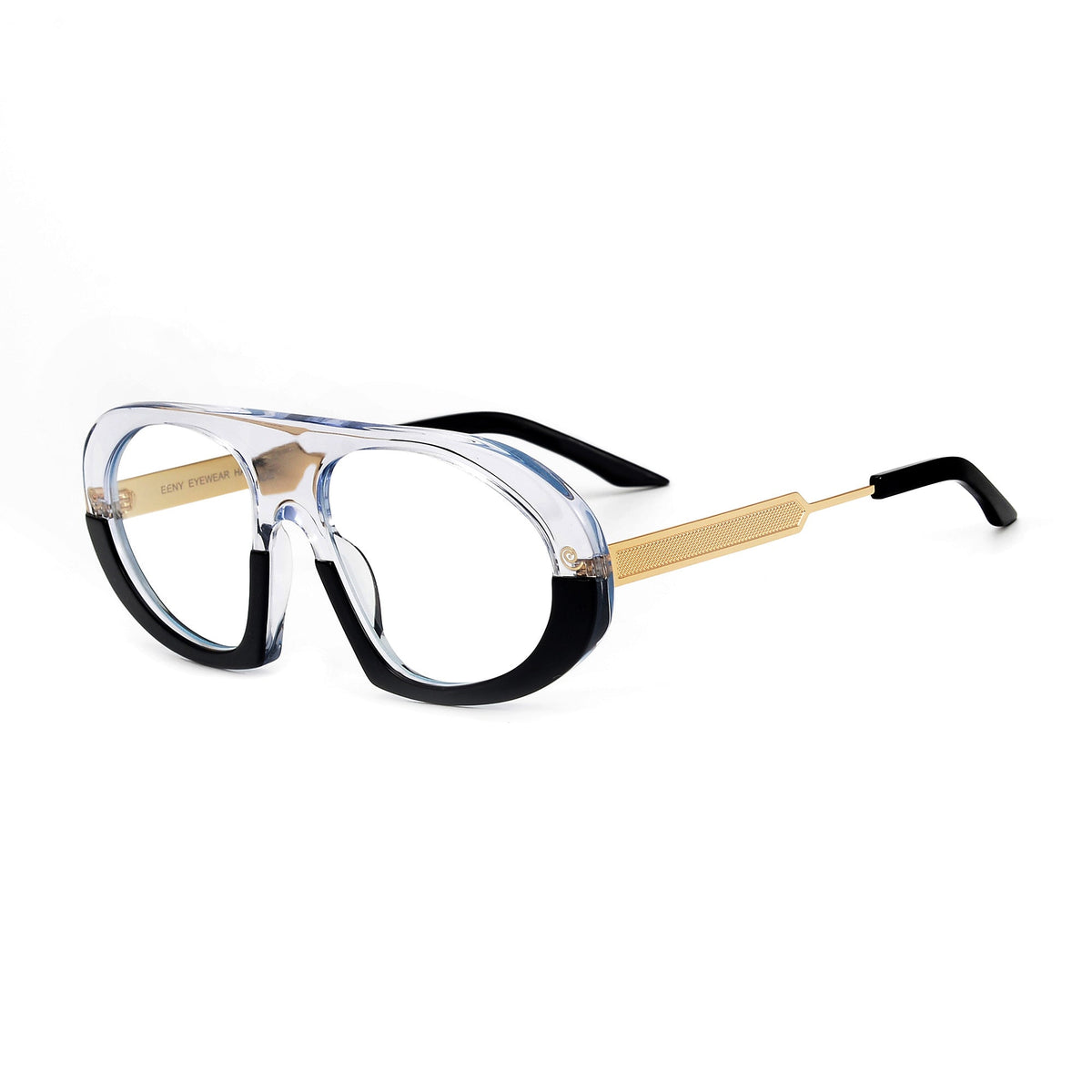 Black Saint Marc eyeglasses with clear lenses from Exclusive Eyes Inc, stylish and modern eyewear for everyday wear.