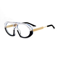 Black Saint Marc eyeglasses with clear lenses from Exclusive Eyes Inc, stylish and modern eyewear for everyday wear.