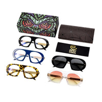 Black Saint Marc sunglasses by Exclusive Eyes Inc with clear lenses, stylish eyewear for a modern look.
