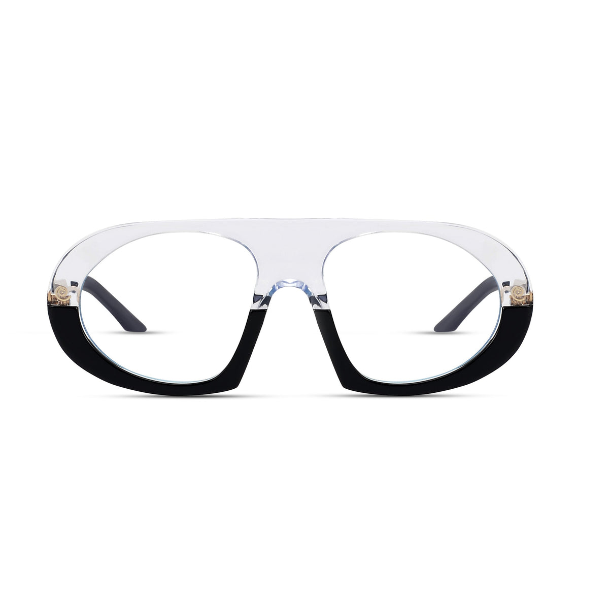 Black Saint Marc eyeglasses with clear lenses from Saint Marc by Exclusive Eyes, Inc., featuring a stylish frame design.