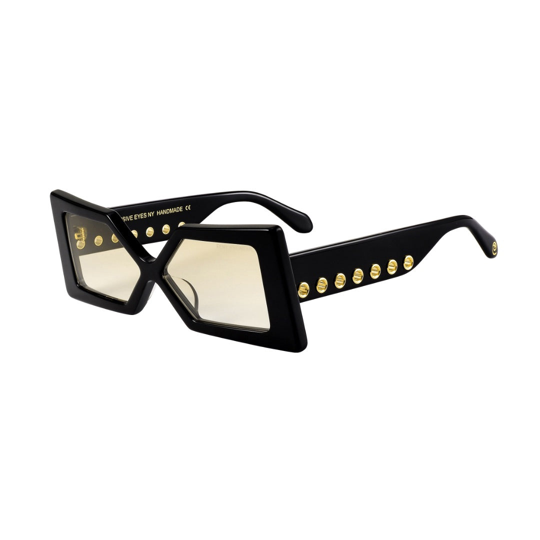 Elegant pair of Madame X eyeglasses by Exclusive Eyes Inc with sleek black frames and clear lenses.
