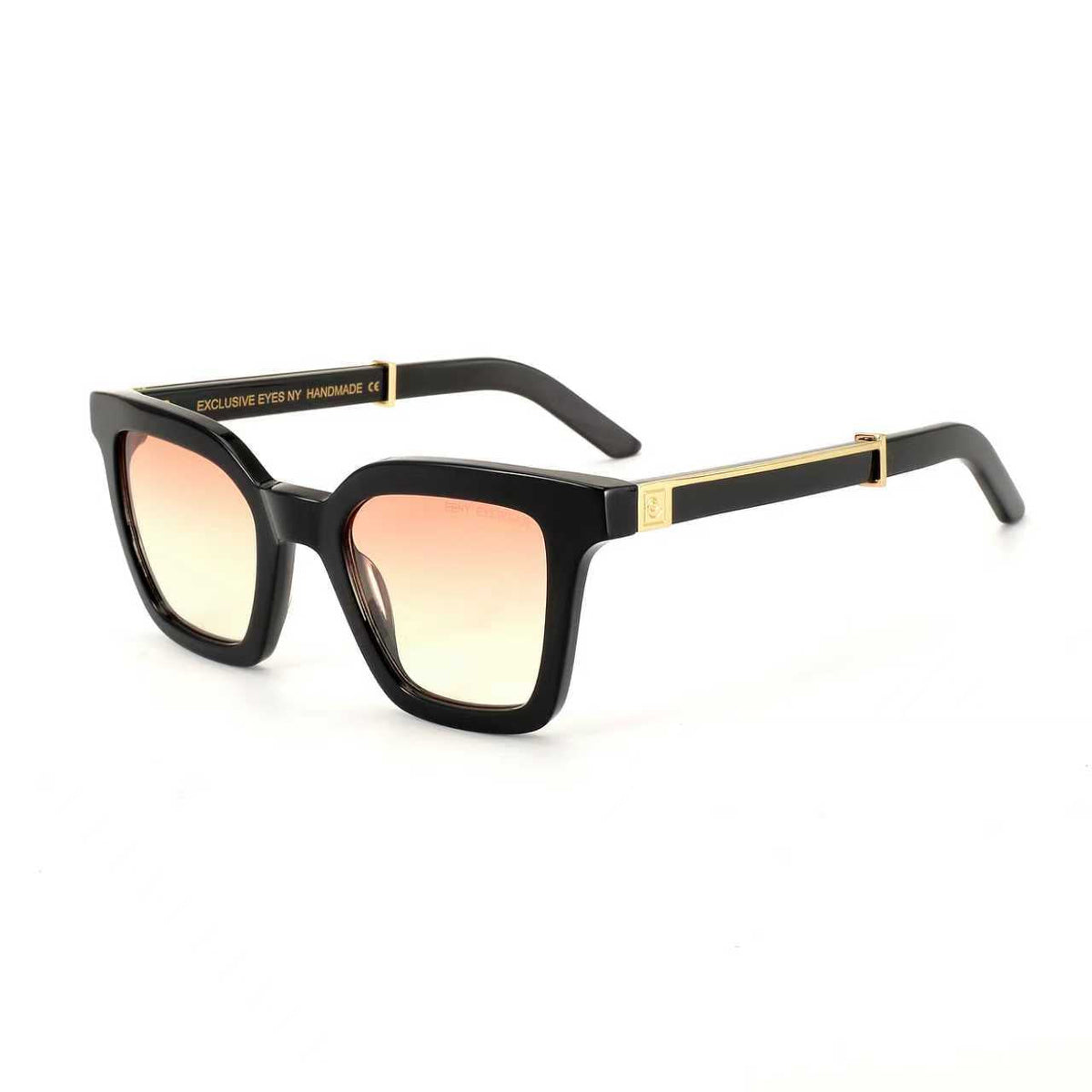 Black Master Flash sunglasses with blue light lenses by Exclusive Eyes Inc. Stylish eyewear with modern design.