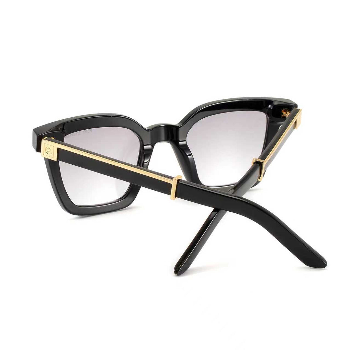 Black Master Flash sunglasses with blue light lenses by Exclusive Eyes Inc, featuring a sleek modern design.