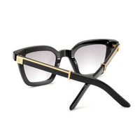 Black Master Flash sunglasses with blue light lenses by Exclusive Eyes Inc, featuring a sleek modern design.