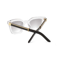 Black Master Flash glasses with blue light lenses by Exclusive Eyes Inc, featuring sleek design and blue tinted lenses for eye protection.