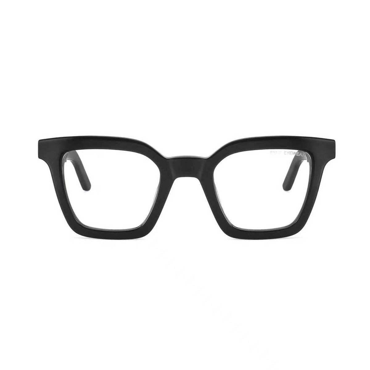 Black Master Flash sunglasses with blue light lenses by EXCLUSIVE EYES, INC, showcasing sleek design and tinted lenses.