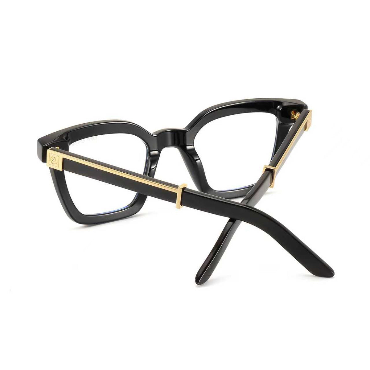 Black Master Flash glasses by Exclusive Eyes Inc with blue light lenses for eye protection and stylish look.