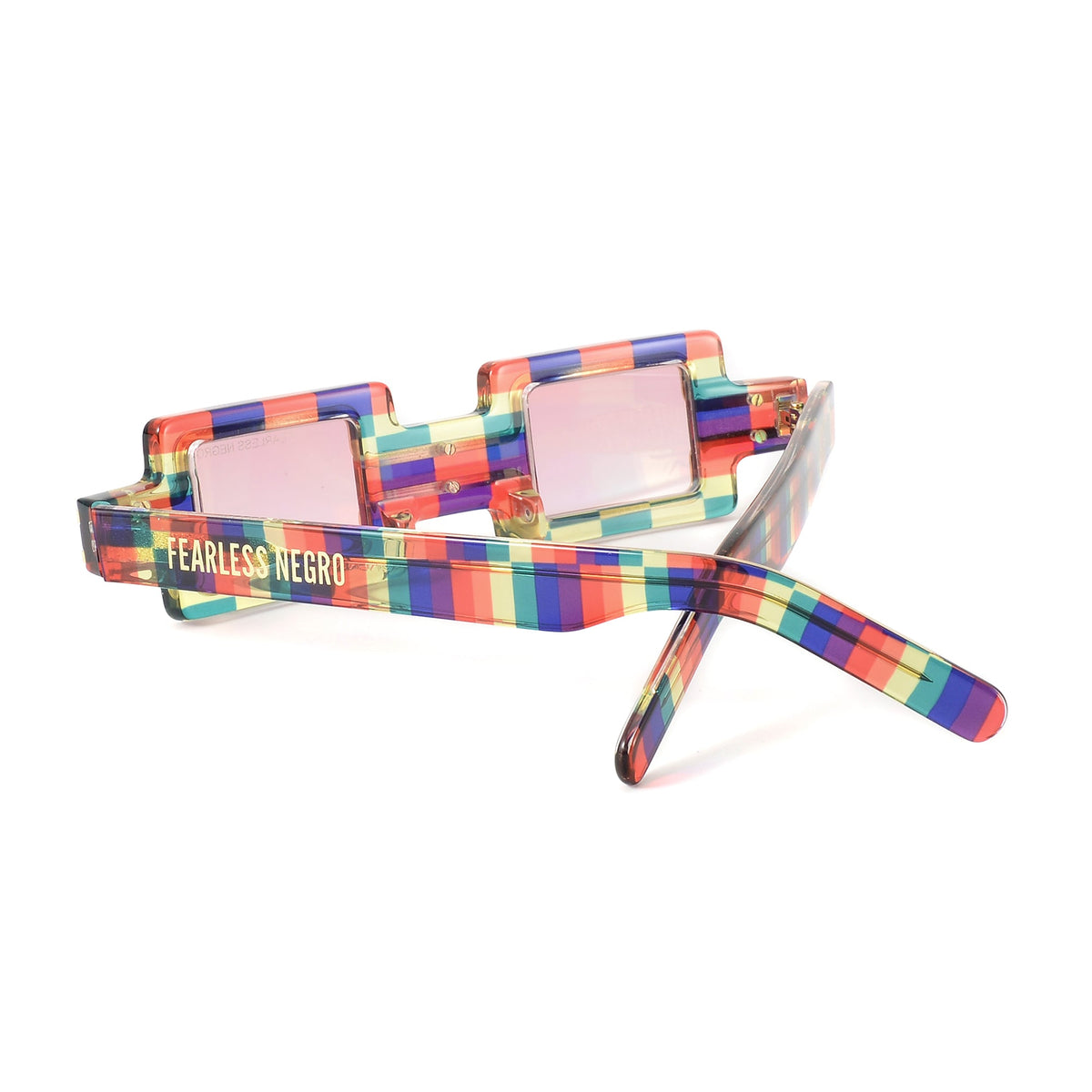 Close-up of the CREATOR sunglasses by EXCLUSIVE EYES, INC., showing sleek design and dark tinted lenses.