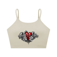 PRETTY PAIN Spaghetti Strap Yoga Sports Bra