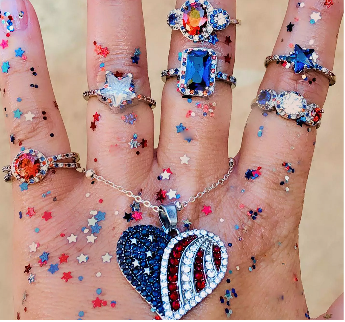 Blue Star America Ring