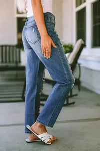 American Flag Patched Distressed Jeans