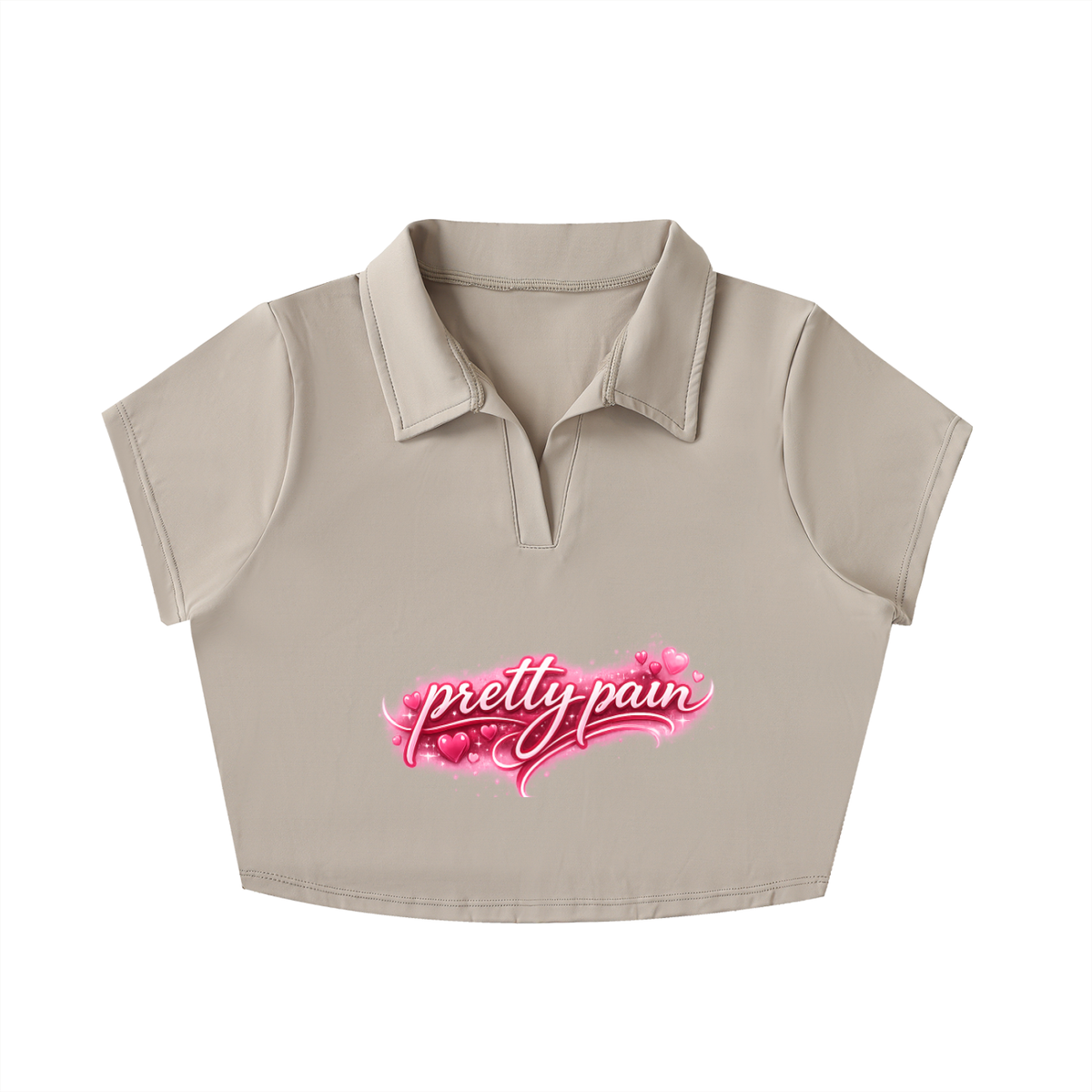 PRETTY PAIN V-Neck Lapel Crop Top