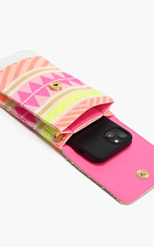 Colorful butterfly kaleidoscope cellphone bag with fluttering charm, designed as a stylish accessory by Fitkitty Culture.