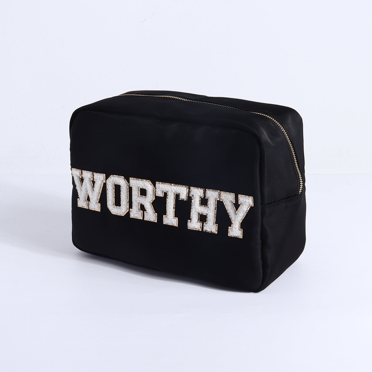 Black Empower Luxe Carryall bag by FitKitty Culture, stylish athleisure and yoga wear brand, showing the spacious carryall against a plain background.