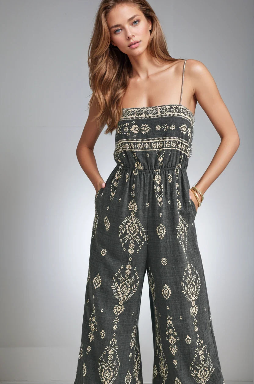 Fitkitty Culture Wanderlight jumpsuit featuring a comfortable, stylish women's clothing outfit with a relaxed fit and soft fabric.