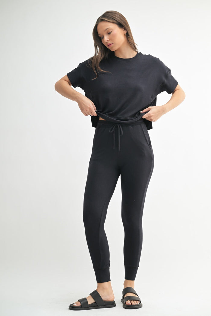 Black Cloudflow Dolman Lounge Top by Fitkitty Culture, women's casual clothing with relaxed fit and comfortable fabric.