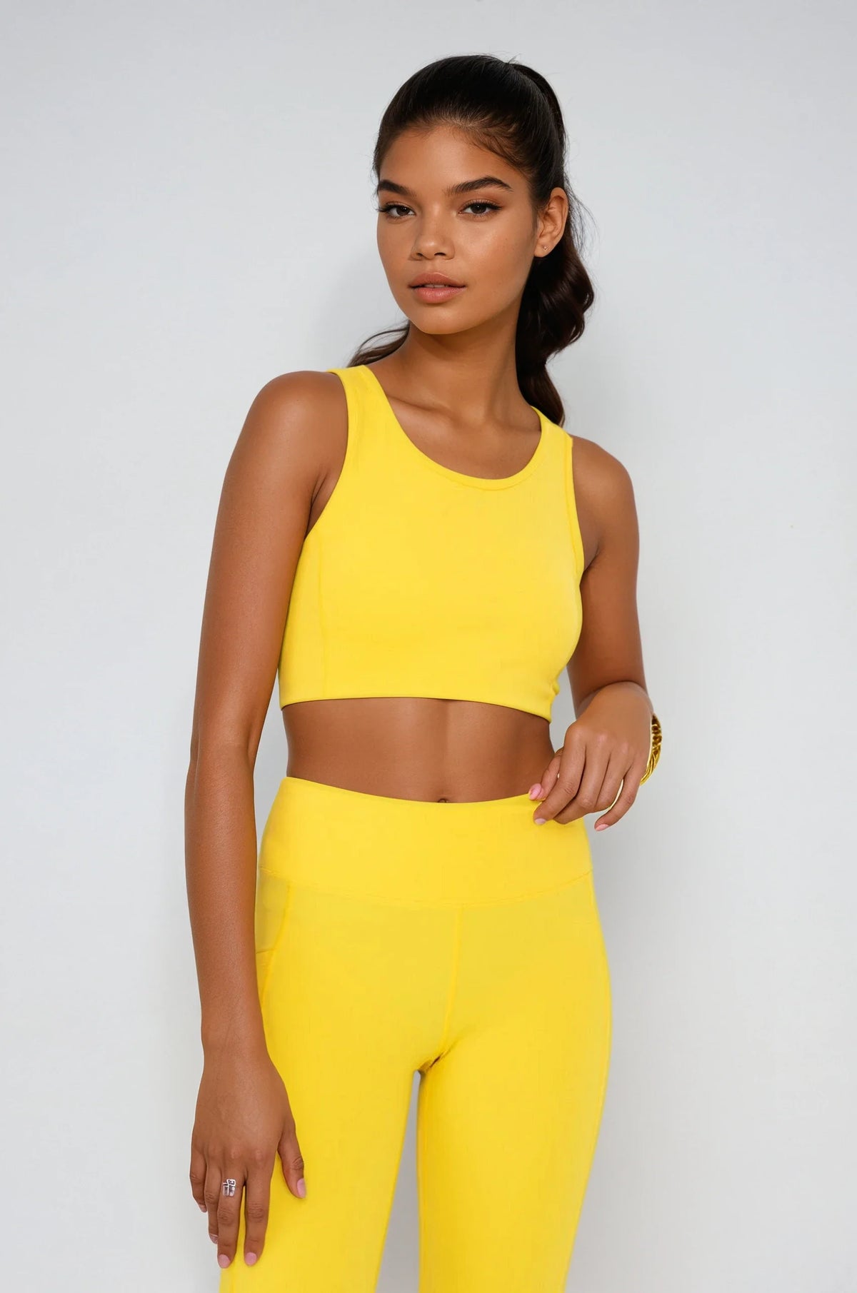 Blue Breathe Easy Cut-Out Back Sports Bra by Fitkitty Culture in Lycra® blend, featuring a stylish open-back design for women’s activewear.