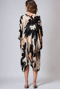 Ember Bloom Kimono by Fitkitty Culture, lightweight women's clothing with floral pattern, perfect for casual or yoga wear.