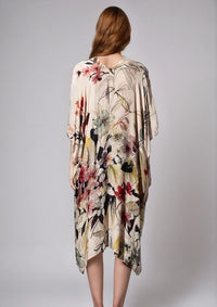 Fleur Serenity kimono from Fitkitty Culture Athleisure Wear, featuring flowy fabric and floral design for women's clothing and yoga wear.
