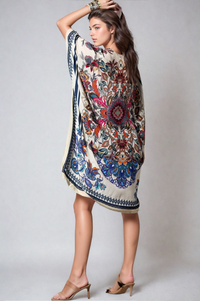Mandala Bloom Kimono from Fitkitty Culture Athleisure Wear, featuring vibrant floral and geometric patterns in lightweight fabric.