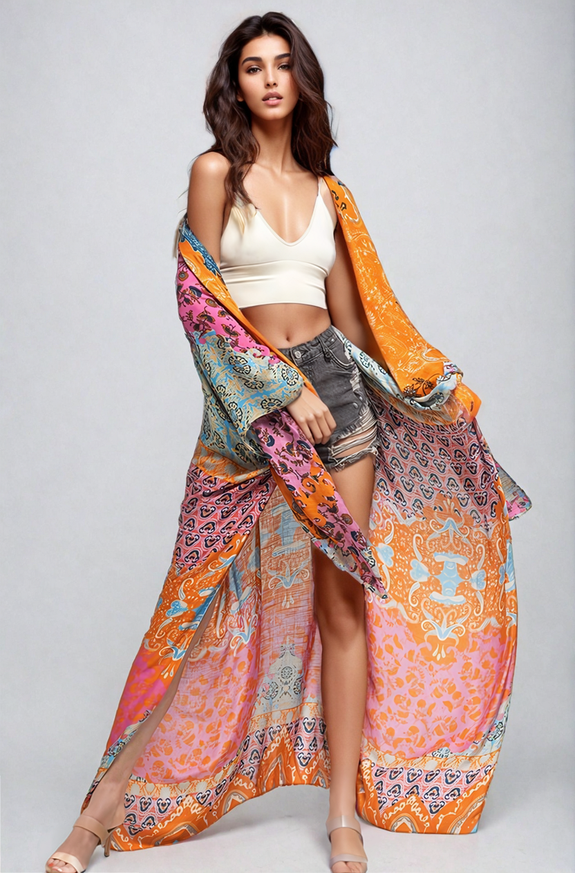 Untamed Soul kimono from Fitkitty Culture Athleisure Wear, featuring lightweight, flowy fabric ideal for yoga and casual wear.