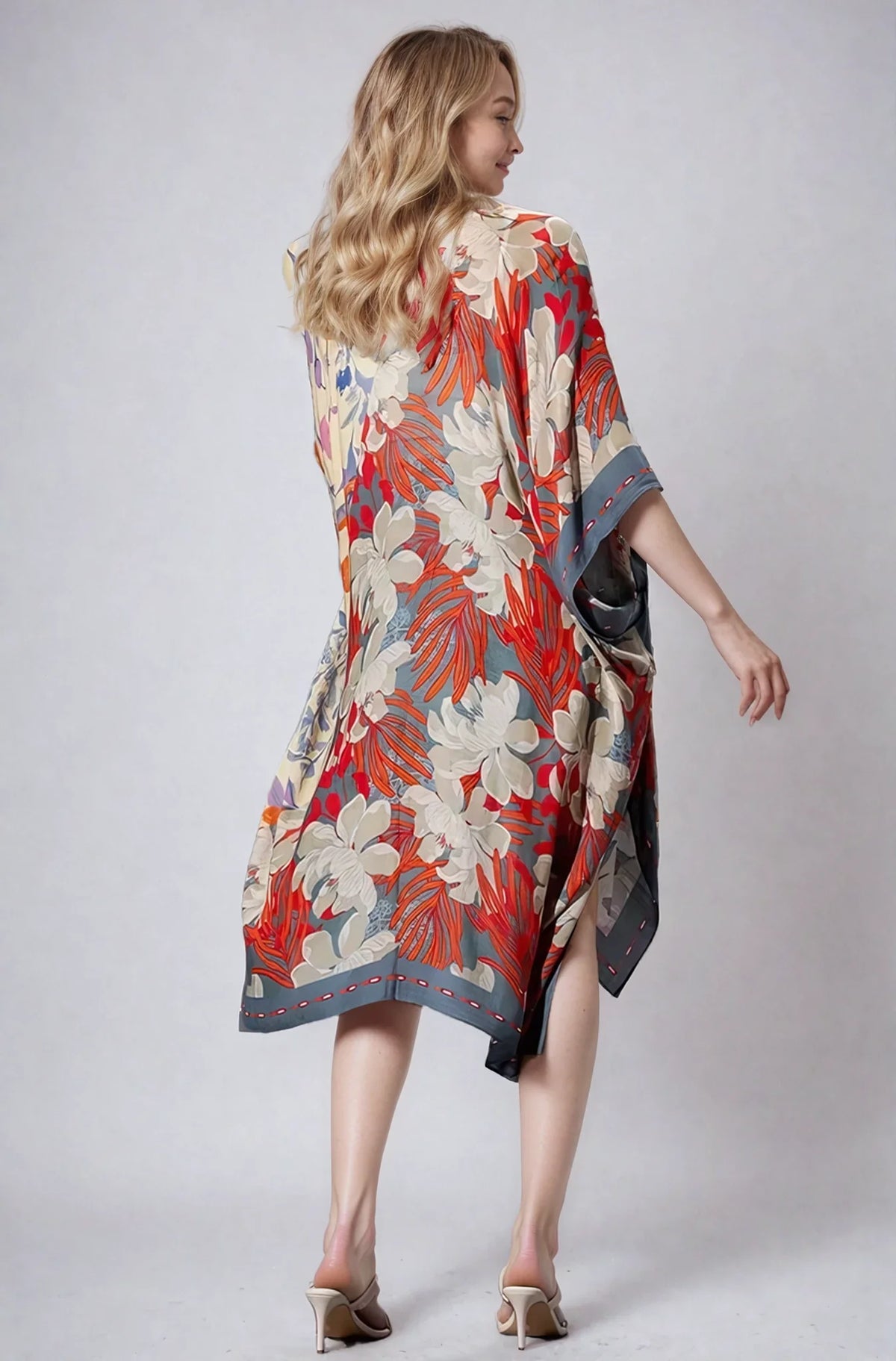 Wildflower Harmony Kimono from Fitkitty Culture Athleisure Wear, lightweight floral kimono for women’s yoga and casual outfits.