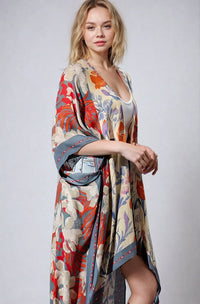 Wildflower Harmony Kimono from Fitkitty Culture Athleisure Wear, lightweight women's clothing with floral pattern and flowy design.