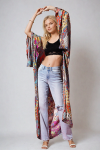 Wildroot Ethereal Duster Kimono by Fitkitty Culture, lightweight women's clothing perfect for casual or yoga wear.