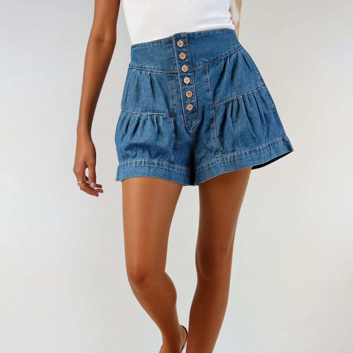 Mineral washed shorts from Fitkitty Culture, stylish women's clothing made for casual wear and yoga activities.