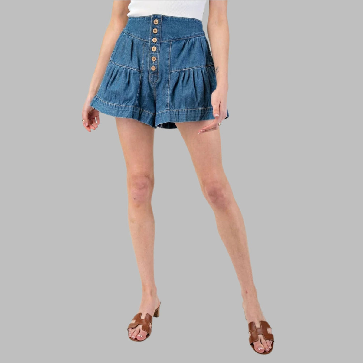 Mineral washed Fitkitty Culture women's shorts made of soft, comfortable fabric for casual wear or yoga activities.