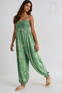 Wildflower Dreams Balloon Jumpsuit by Fitkitty Culture, stylish women's clothing with a floral pattern and relaxed fit.